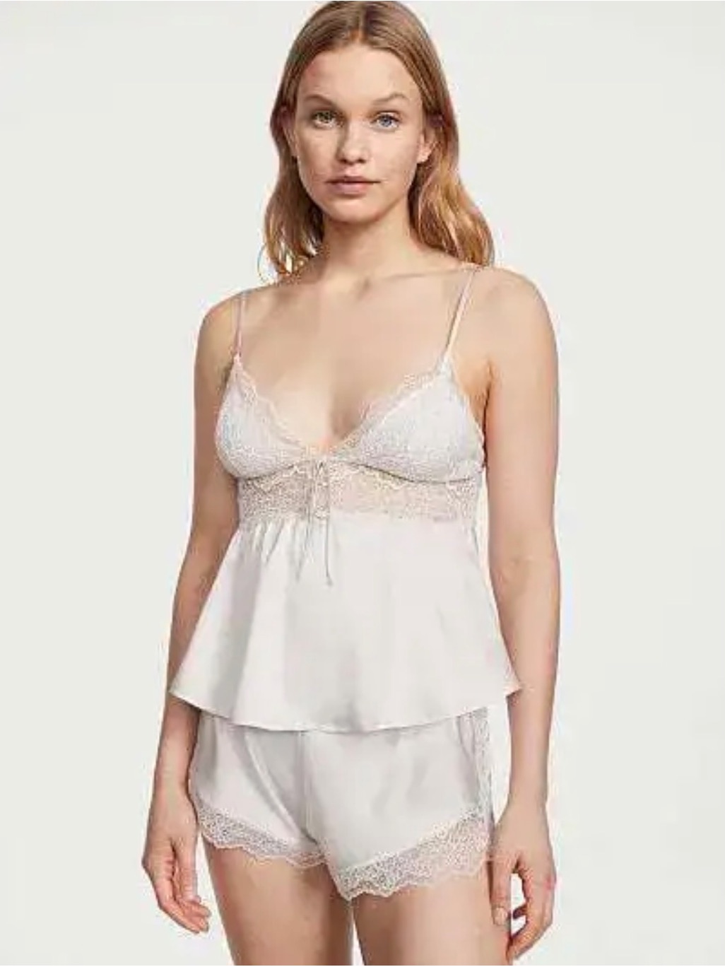 Victoria's Secret Stretch Lace & Satin Cami Set M